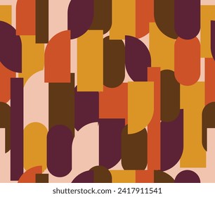 los marineros emparejan el fondo geométrico abstracto con círculos, rectángulos y cuadrados en un estilo retro escandinavo. Patrón gráfico de formas simples de varios colores. 
