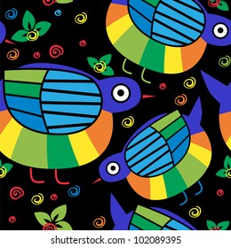 Seamles Pattern With Birds Big
