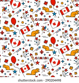 Seamles pattern for Canada Day 1st of July.