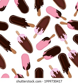 seamles pattern chocolate ice cream