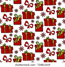seamles pattern of Christmas gifts