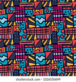 seamles pattern colorful abstract square isolated in black  background