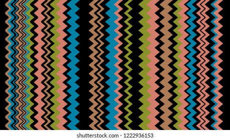 Seamles pattern with colorful wavy and zigzag lines. Mexican style background. Vector illustration.