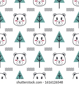 Seamles pattern with cute  Beaver. vector illustration.