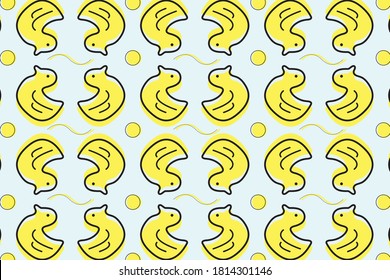 Seamles pattern with cute duck. vector illustration.