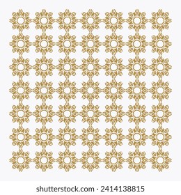 Seamles pattern flowers gold colour