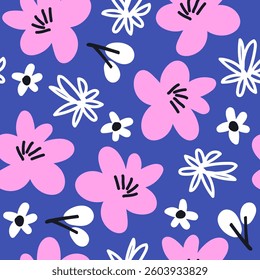 Seamles pattern with flowers. Vector 