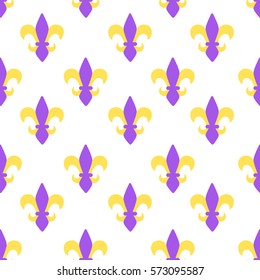 Seamles pattern mardi Gras ornament fleur