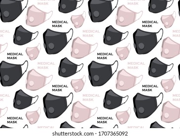 Patrón de sellos con máscara médica