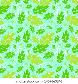 Seamles pattern with a modern style, seamles pattern leaves are light green and dark green. Vector, illustration