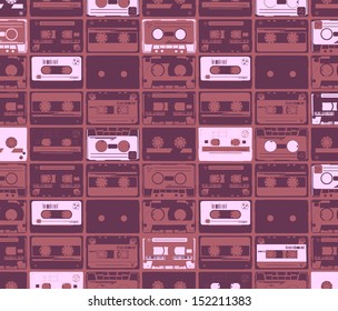 Nahtlose Muster aus alten Retro-Audiobändern