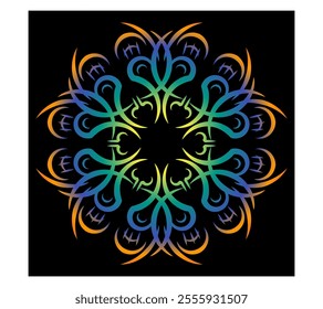 Seamles pattern ornament with gardient color design 