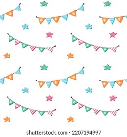 Seamles pattern with party garland