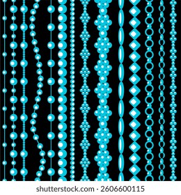 Seamles pattern print vector wallpaper background with beads art decor glamour beautiful elegant art for paper, textile, pack etc	
