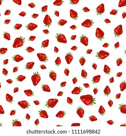 Seamles pattern with strawberry on white background