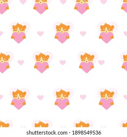 seamles pattern valentine animal vector illustration