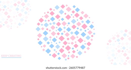 Seamles pink square and mini square of color trends for pattern