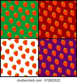 Seamles strawberry pattern on white background vector illustration