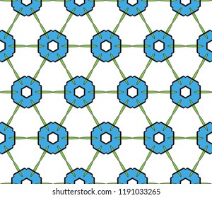 Seamles vector illustration with floral geometric ornament. Background