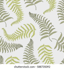 seamles vintage tropical pattern with leaves, hand drawn or enrgaved. vintage looking leaf and plants.