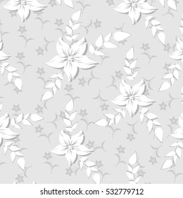 seamless 3 d flowers pattern