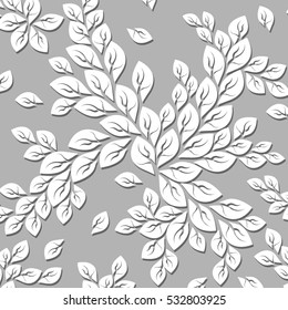 Seamless 3 D Flowers Pattern