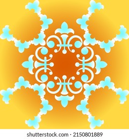  Seamless 3D background with gradient fill in Arabic, Asian style.