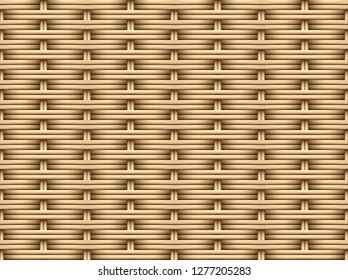 Seamless 3D Brown Rattan pattern, vector art