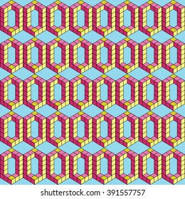 Seamless 3d colorful background with cubes. Print. Cloth design, wallpaper.