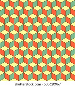 Seamless 3d Cube Pattern. Abstract Minimal Wrapping Paper Background. Vector Regular Volume Geometric Texture