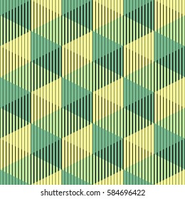 Seamless 3d Cube Pattern. Abstract Minimalistic Background. Vector Regular Geometric Texture. Minimal Hipster Ornament