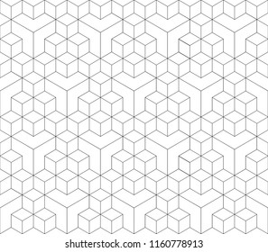 Seamless 3d cube pattern background texture. Isometric pattern.