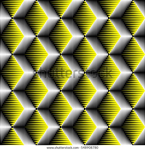 Print your own seamless 3d cube pattern wallpaper. Vector Volume Background. Yellow Fashion Ornament. Decorative Geometric Wallpaper.