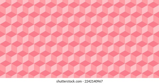 Seamless 3D cubic pattern. Abstract geometric low poly background. Stylish fractal texture.