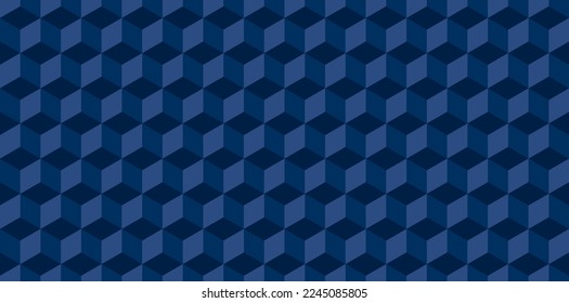 Seamless 3D cubic pattern. Abstract geometric low poly background. Stylish fractal texture.