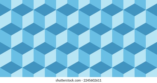 Seamless 3D cubic pattern. Abstract geometric low poly background. Stylish fractal texture.