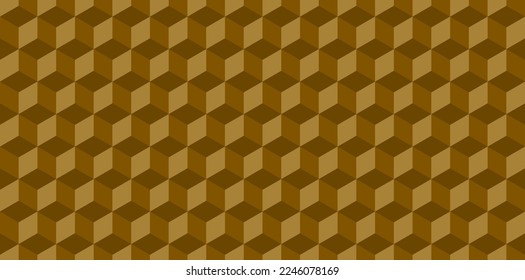 Seamless 3D cubic pattern. Abstract geometric low poly background. Stylish fractal texture.
