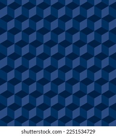 Seamless 3D cubic pattern. Abstract geometric low poly background. Stylish fractal texture.