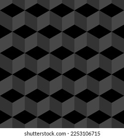 Seamless 3D cubic pattern. Abstract geometric low poly background. Stylish fractal texture.