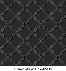 Seamless 3D dark paper cut art background 438 vintage cross water drop geometry
