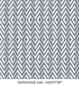 Seamless 3d diamonds and zigzag pattern. Geometric texture. Vector art.