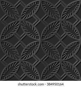 Seamless 3D elegant dark paper art pattern 146 Round Check Cross
