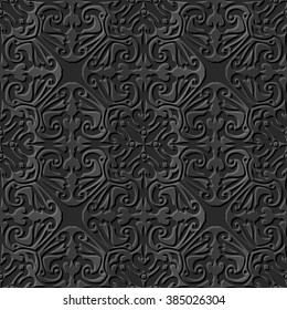 Seamless 3D elegant dark paper art pattern 188 Spiral Kaleidoscope
