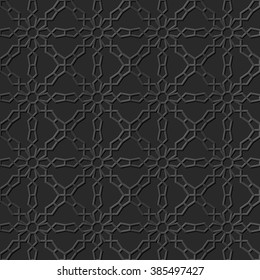 Seamless 3D elegant dark paper art pattern 254 Polygon Geometry Cross
