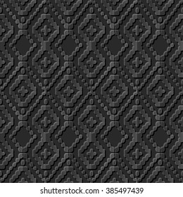 Seamless 3D elegant dark paper art pattern 256 Dot Line Cross Check
