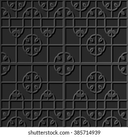 Seamless 3D elegant dark paper art pattern 289 Round Spiral Cross
