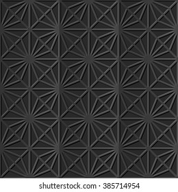 Seamless 3D elegant dark paper art pattern 282 Check Star Cross
