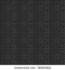 Seamless 3D elegant dark paper art pattern 306 Octagon Square Cross
 svg