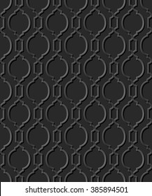 Seamless 3D elegant dark paper art pattern 323 Curve Cross Round
