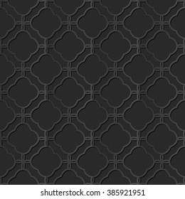 Seamless 3D elegant dark paper art pattern 337 Curve Cross Frame
